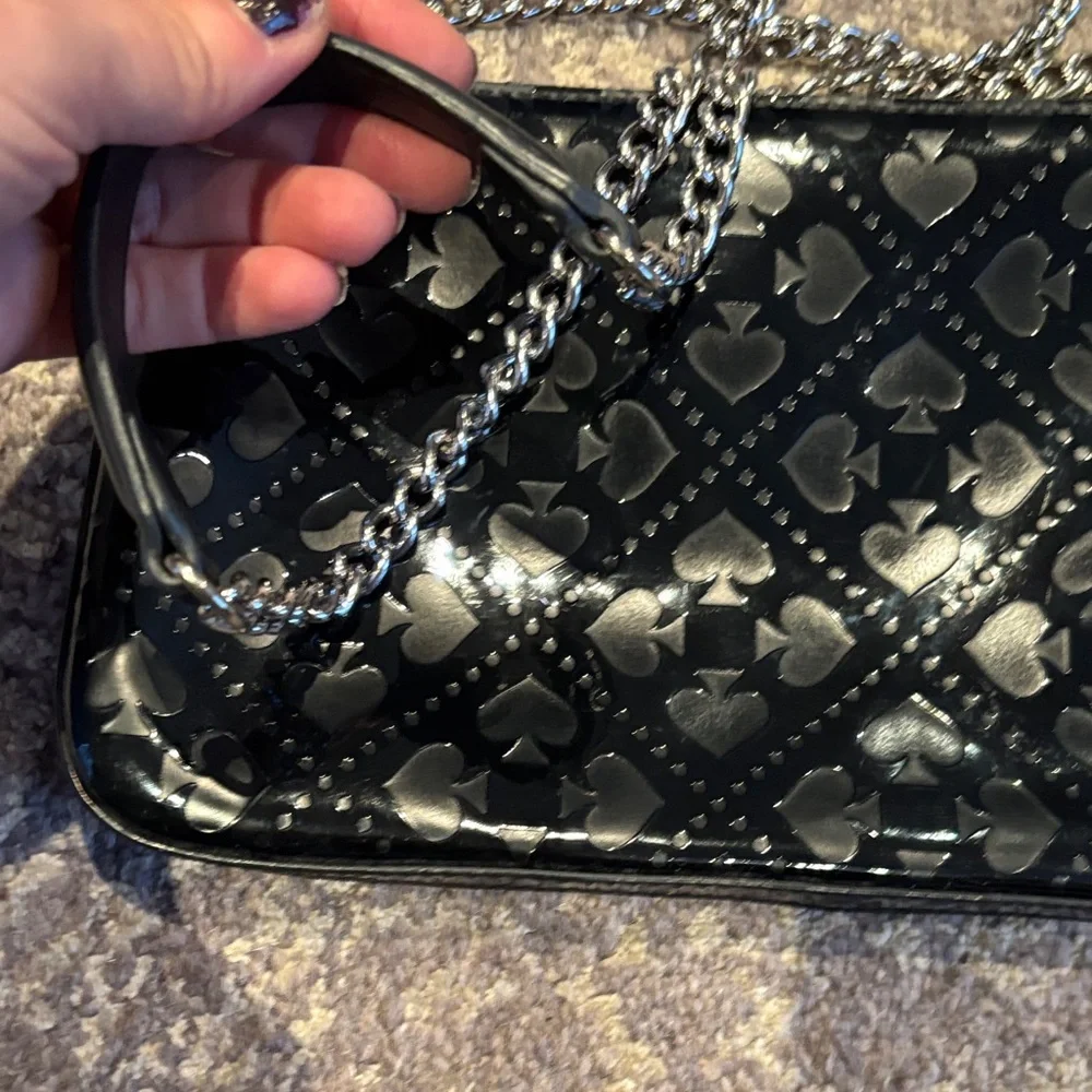 kate spade Black and Silver Heart Pattern Crossbody Bag - Picture 6 of 8